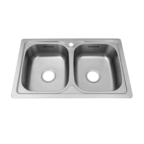 Lavaplatos de Empotrar Challenger Acero 80x18cm Rectangular Doble - Cocinas | Bylmo