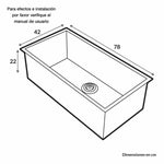 Lavaplatos de Submontar Sencillo Acero Inoxidable 78cm