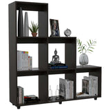 Biblioteca Escalera Salamanca Wengue 122.1x128.2cm con Seis Compartimientos - Bibliotecas | Bylmo