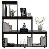 Biblioteca Escalera Salamanca Wengue 122.1x128.2cm con Seis Compartimientos - Bibliotecas | Bylmo