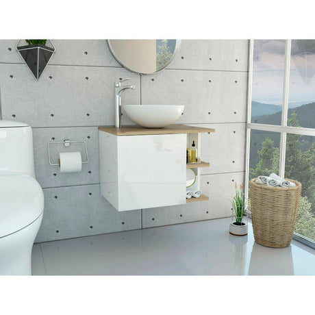 Mueble Vassel Blanco y Duna 60 cm con Una Puerta y Entrepaños - Gabinetes | Bylmo