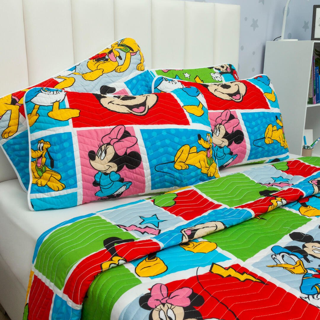 Cubrelecho Español Infantil Multicolor para Cama Doble 140 X 190 Cm Doble Faz de Disney - Ropa de Cama | Bylmo
