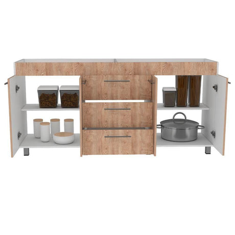 Mueble Inferior Bari Miel y Blanco 180 cm - Cocinas | Bylmo