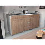 Mueble Inferior Bari Miel y Blanco 180 cm - Cocinas | Bylmo