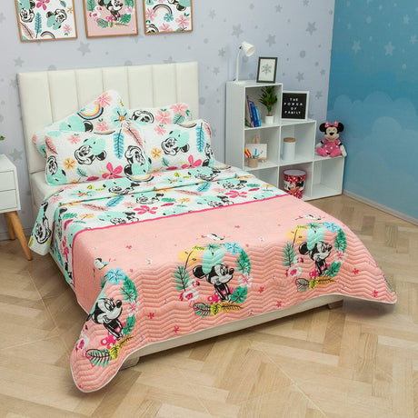 Cubrelecho Español Infantil Multicolor para Cama Semidoble 120 X 190 Cm Doble Faz de Minnie - Ropa de Cama | Bylmo