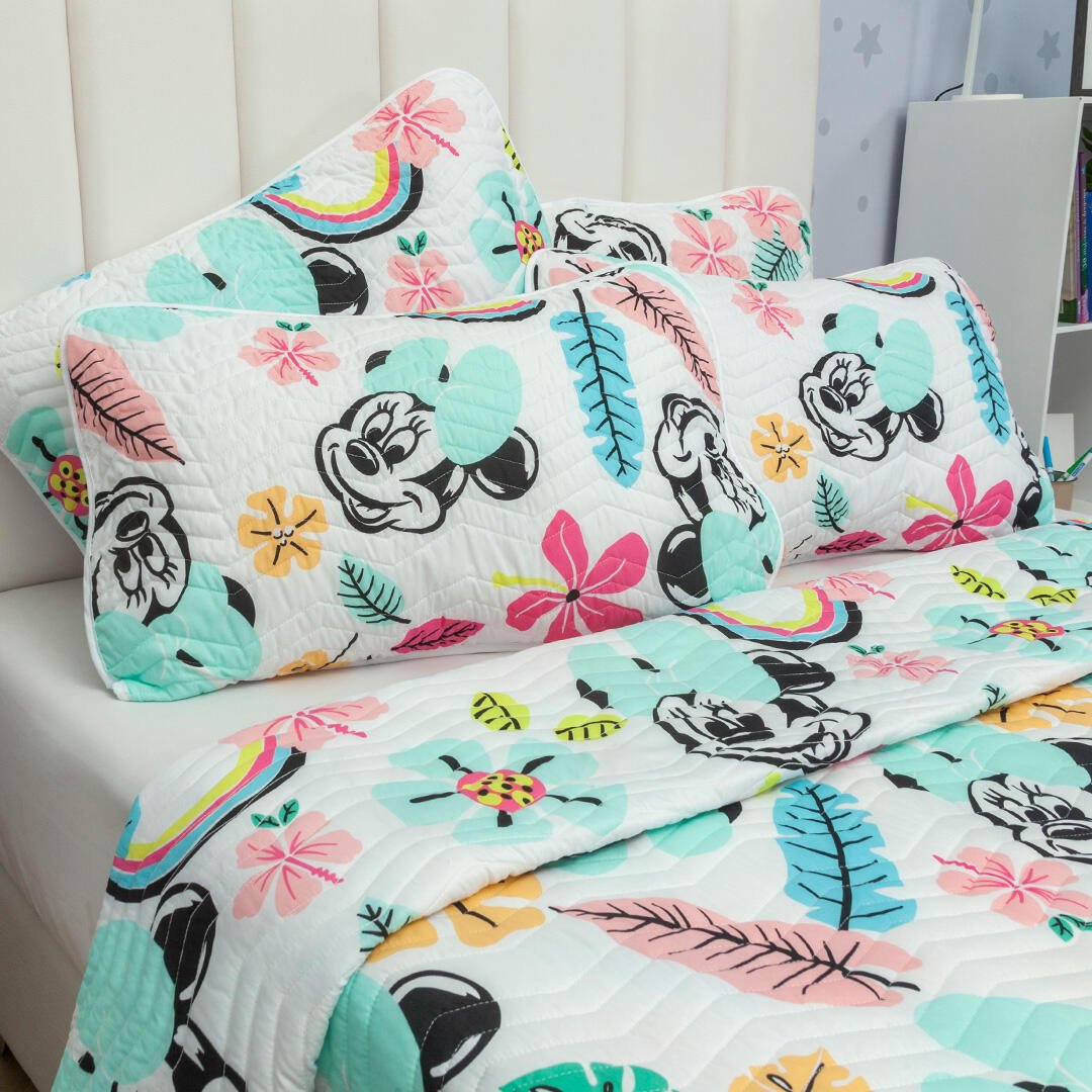 Cubrelecho Español Infantil Multicolor para Cama Doble 140 X 190 Cm Doble Faz de Minnie - Ropa de Cama | Bylmo