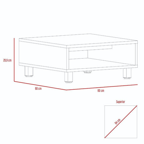 Mesa de Centro Eclipse Blanco 60x26cm Rectangular con Patas y con Compartimientos - Mesas | Bylmo