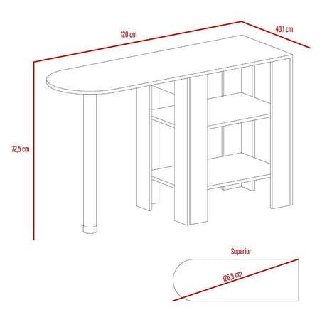 Mesa Nova Caramelo 120 cm con Entrepaños - Mesas | Bylmo