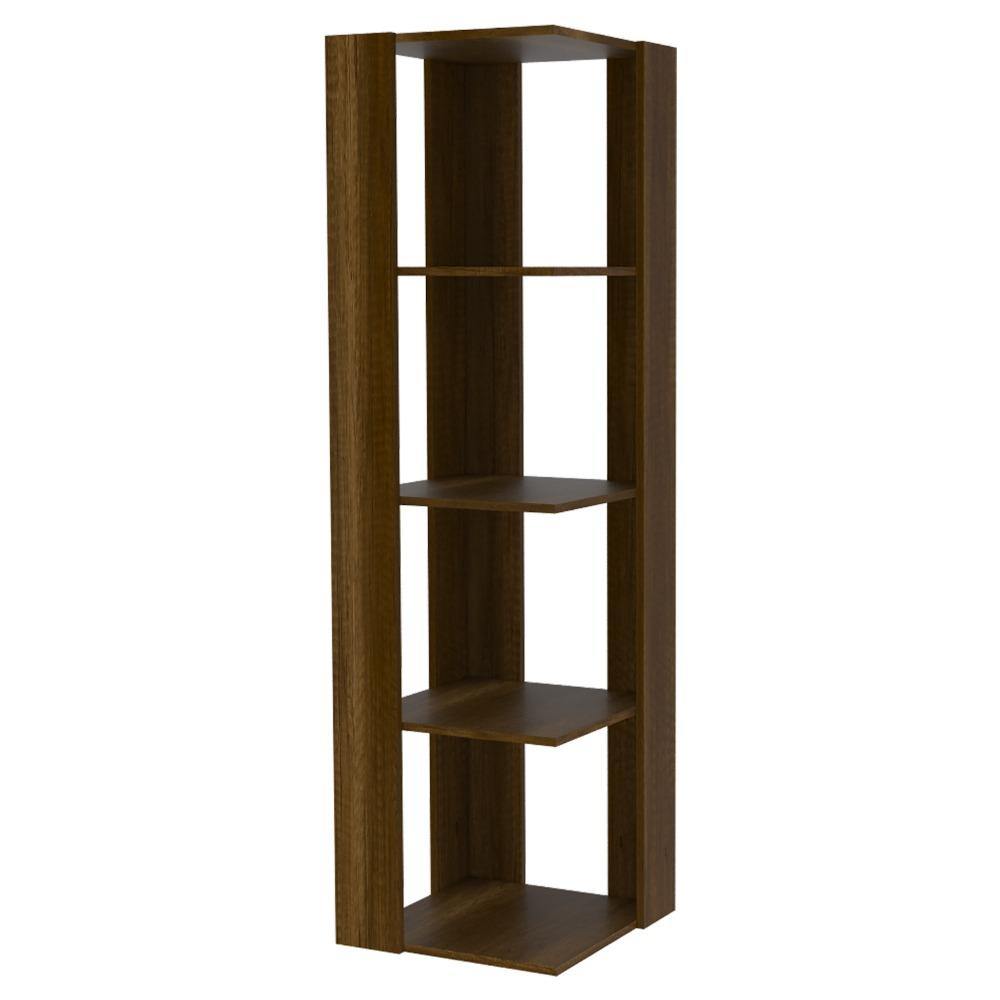 Biblioteca Esquinera Amber Caramelo 44 cm con Entrepaños - Bibliotecas | Bylmo