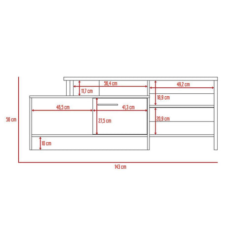 Mesa para TV Bengala Duna 56x143cm Para TV Hasta 50 Pulgadas con Un Cajón - Muebles para TV | Bylmo