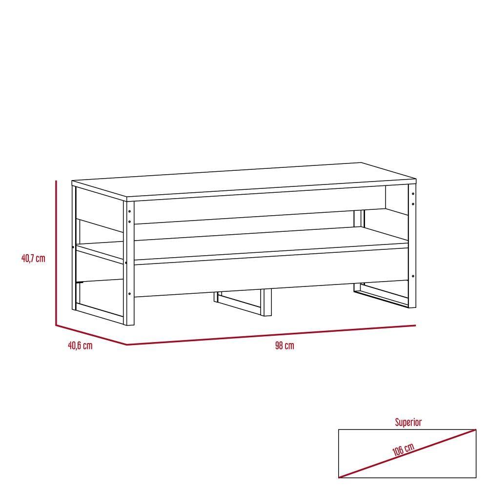 Mesa de Centro Magnum Miel 98x40.7cm Rectangular con Patas y con Compartimientos - Mesas | Bylmo