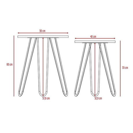 Set x2 Mesas Mamba Miel 50 cm - Mesas | Bylmo