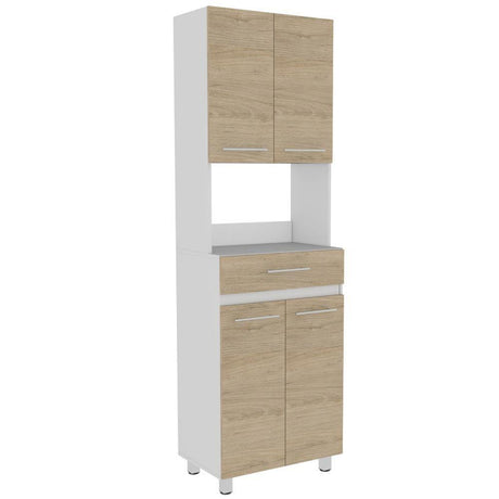 Mueble Microondas Gibraltar Rovere 62 cm con Cuatro Puertas y Un Cajón - Muebles Organizadores | Bylmo