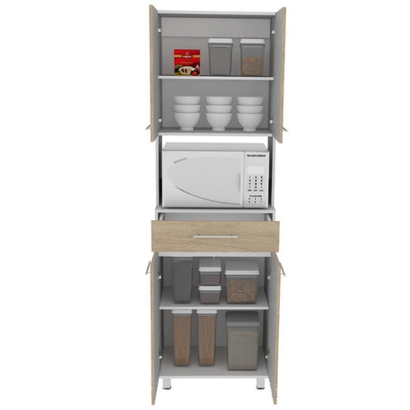 Mueble Microondas Gibraltar Rovere 62 cm con Cuatro Puertas y Un Cajón - Muebles Organizadores | Bylmo