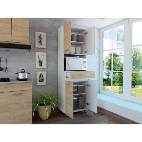 Mueble Microondas Gibraltar Rovere 62 cm con Cuatro Puertas y Un Cajón - Muebles Organizadores | Bylmo