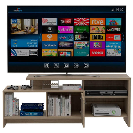 Mesa para TV Bengala Rovere 143x56cm Para TV Hasta 49 Pulgadas con Un Cajón - Muebles para TV | Bylmo