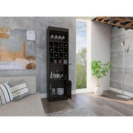 Bar Beijing Wengue 51x180cm con Un Cajón y con Dieciséis Portabotellas - Bares | Bylmo