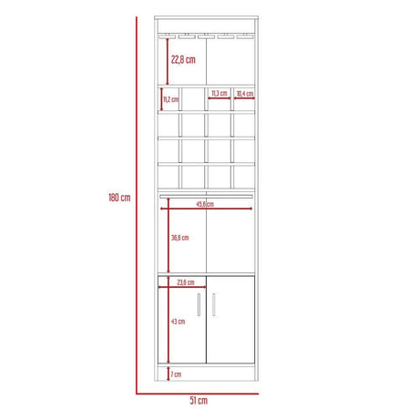 Bar Beijing Wengue 51x180cm con Un Cajón y con Dieciséis Portabotellas - Bares | Bylmo