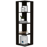 Biblioteca Esquinera Amber Wengue 44 cm con Entrepaños - Bibliotecas | Bylmo