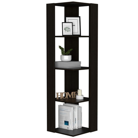 Biblioteca Esquinera Amber Wengue 44 cm con Entrepaños - Bibliotecas | Bylmo