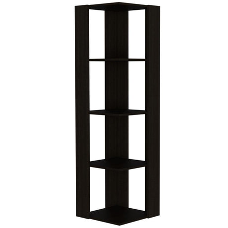 Biblioteca Esquinera Amber Wengue 44 cm con Entrepaños - Bibliotecas | Bylmo