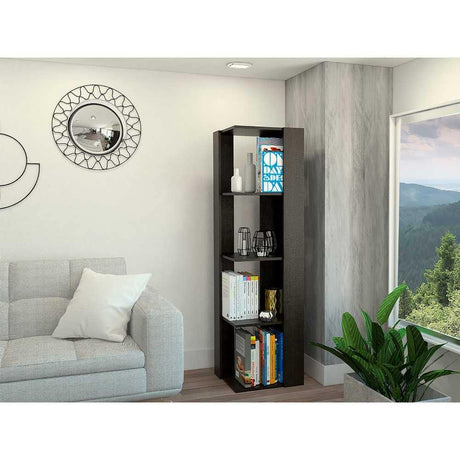 Biblioteca Esquinera Amber Wengue 44 cm con Entrepaños - Bibliotecas | Bylmo