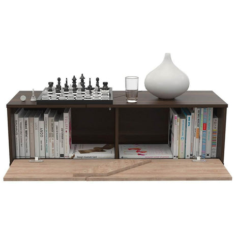 Mesa de Centro Fraktal Habano y Miel 104.3x36.3cm Rectangular Con Patas - Mesas | Bylmo