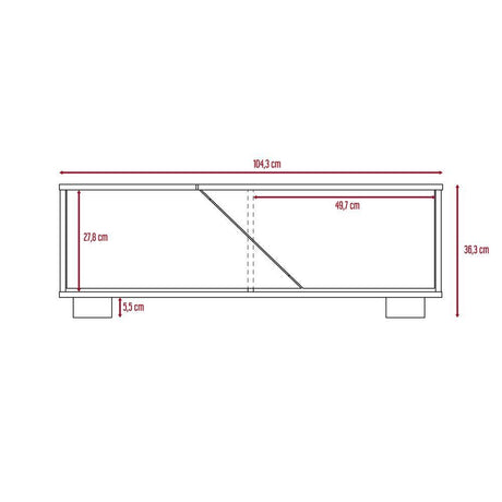 Mesa de Centro Fraktal Habano y Miel 104.3x36.3cm Rectangular Con Patas - Mesas | Bylmo