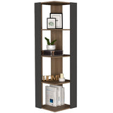 Biblioteca Esquinera Amber Miel 44 cm con Entrepaños - Bibliotecas | Bylmo