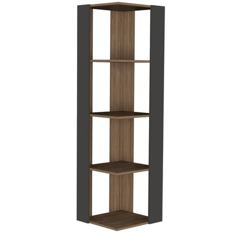 Biblioteca Esquinera Amber Miel 44 cm con Entrepaños - Bibliotecas | Bylmo