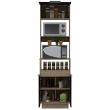 Mueble Microondas Tibet Rovere y Sombra 60 cm Con Tres Puertas y Entrepaños - Muebles Organizadores | Bylmo