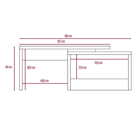 Mesa de Centro Kaia Wengue 100x40cm Rectangular - Mesas | Bylmo