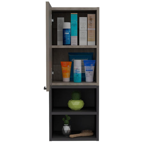 Mueble Auxiliar Jules Ceniza y Plomo 30 cm con Una Puerta y Entrepaños - Gabinetes | Bylmo