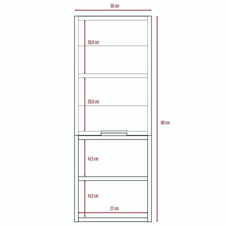 Mueble Auxiliar Jules Ceniza y Plomo 30 cm con Una Puerta y Entrepaños - Gabinetes | Bylmo