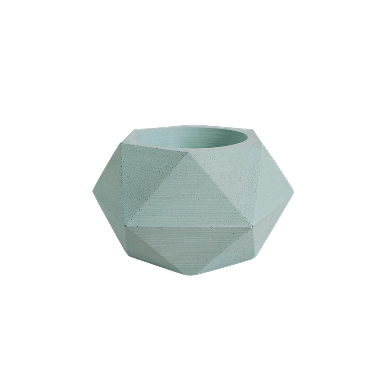 Matera de mesa Adara Petty Aguamarina 7x7cm de Cemento Hexagonal de 0.2 Litros - Jardineria | Bylmo