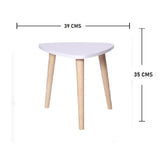 Mesa de Centro Blanco 39x35cm Triangular con Patas - Mesas | Bylmo
