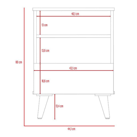 Mesa Alina Miel y Blanco 44 cm con Una Puerta - Mesas | Bylmo