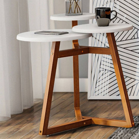 Mesa de Centro Buk Almendra y Blanco 64x65cm Circular - Mesas | Bylmo