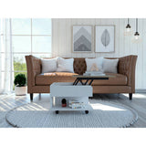 Mesa de Centro Luanda Blanco 55x39.1cm Rectangular Transformable Con Ruedas - Mesas | Bylmo