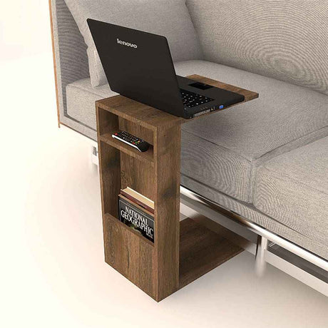 Mesa Auxiliar Mahón Nogal 45 cm Multifuncional - Mesas Auxiliares | Bylmo