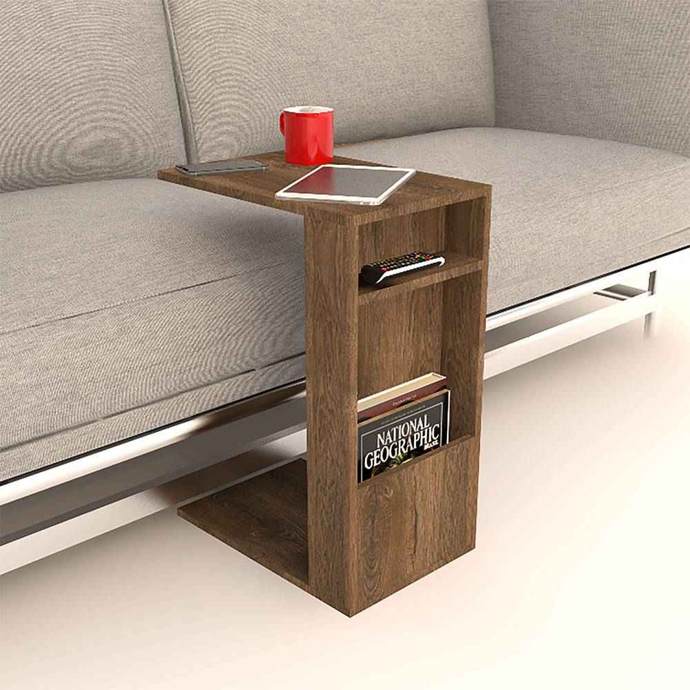 Mesa Auxiliar Mahón Nogal 45 cm Multifuncional - Mesas Auxiliares | Bylmo