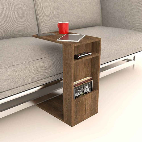 Mesa Auxiliar Mahón Nogal 45 cm Multifuncional - Mesas Auxiliares | Bylmo