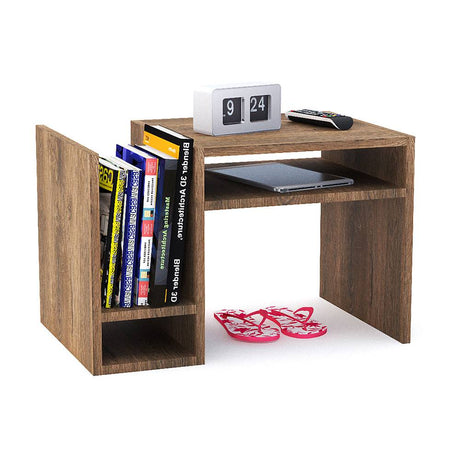 Mesa Auxiliar Pula Nogal 35 cm Multifuncional - Mesas Auxiliares | Bylmo