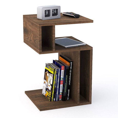 Mesa Auxiliar Pula Nogal 35 cm Multifuncional - Mesas Auxiliares | Bylmo