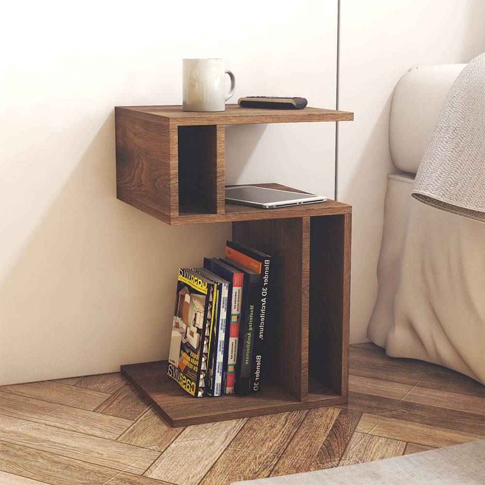 Mesa Auxiliar Pula Nogal 35 cm Multifuncional - Mesas Auxiliares | Bylmo