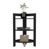 Mesa Auxiliar RIGA Wengue 39 cm Rectangular Arqueado Esquinera con Tres Entrepaños - Mesas Auxiliares | Bylmo