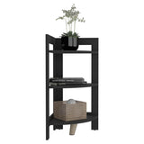 Mesa Auxiliar RIGA Wengue 39 cm Rectangular Arqueado Esquinera con Tres Entrepaños - Mesas Auxiliares | Bylmo