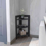 Mesa Auxiliar RIGA Wengue 39 cm Rectangular Arqueado Esquinera con Tres Entrepaños - Mesas Auxiliares | Bylmo