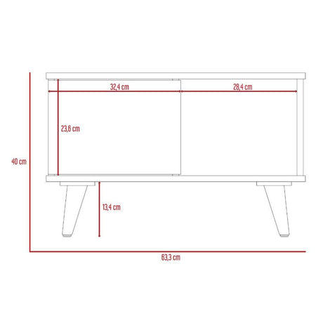 Mesa Alina Duna y Blanco 95 cm con Una Puerta - Mesas | Bylmo
