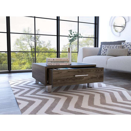 Mesa de Centro Beijing Coñac 60x26.3cm Rectangular con Patas y con Compartimientos - Mesas | Bylmo